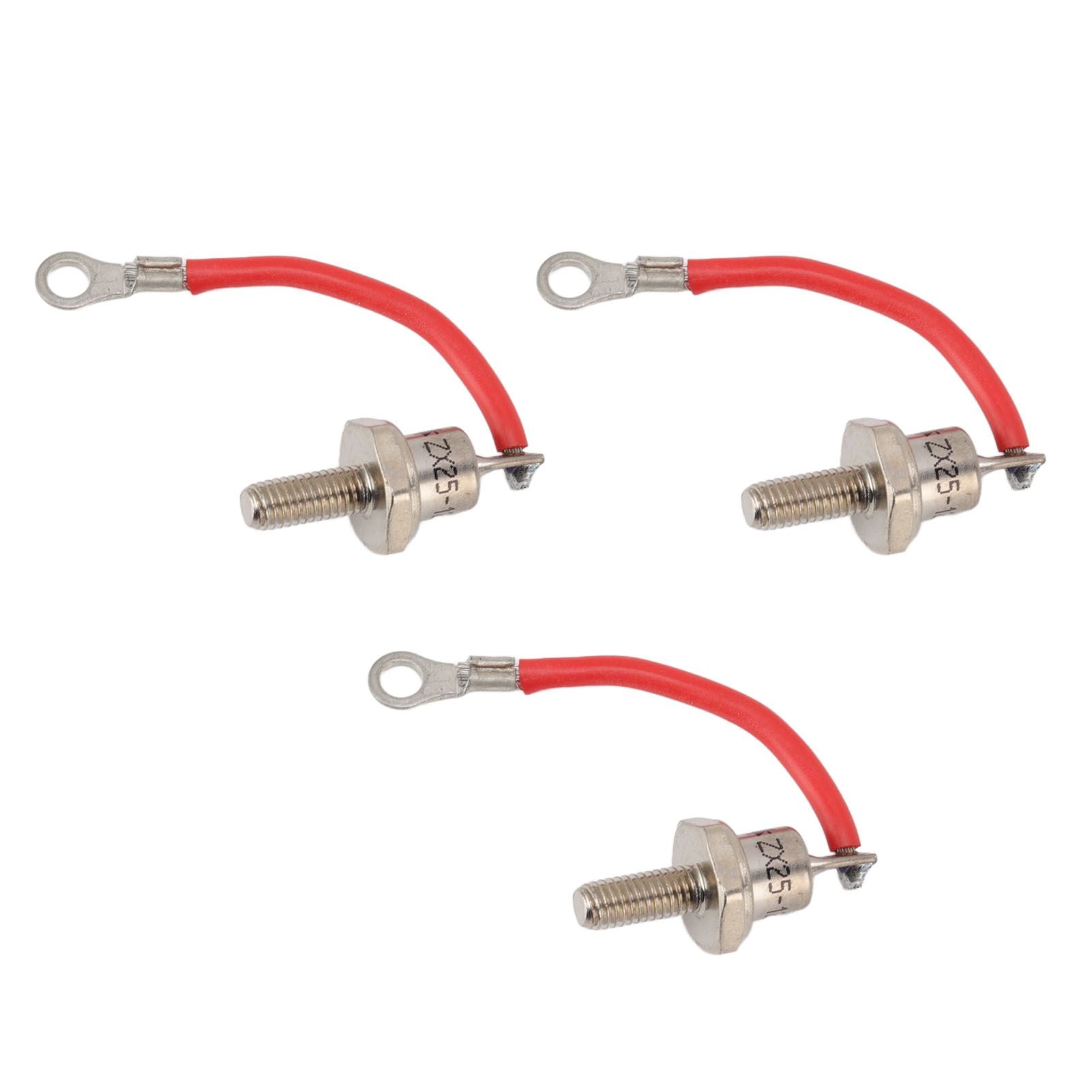 3PCS 25A ZX25 12 Diesel Generator Diode Small Portable Rectifier Diode Replacement Accessories Parts Positive Red Line