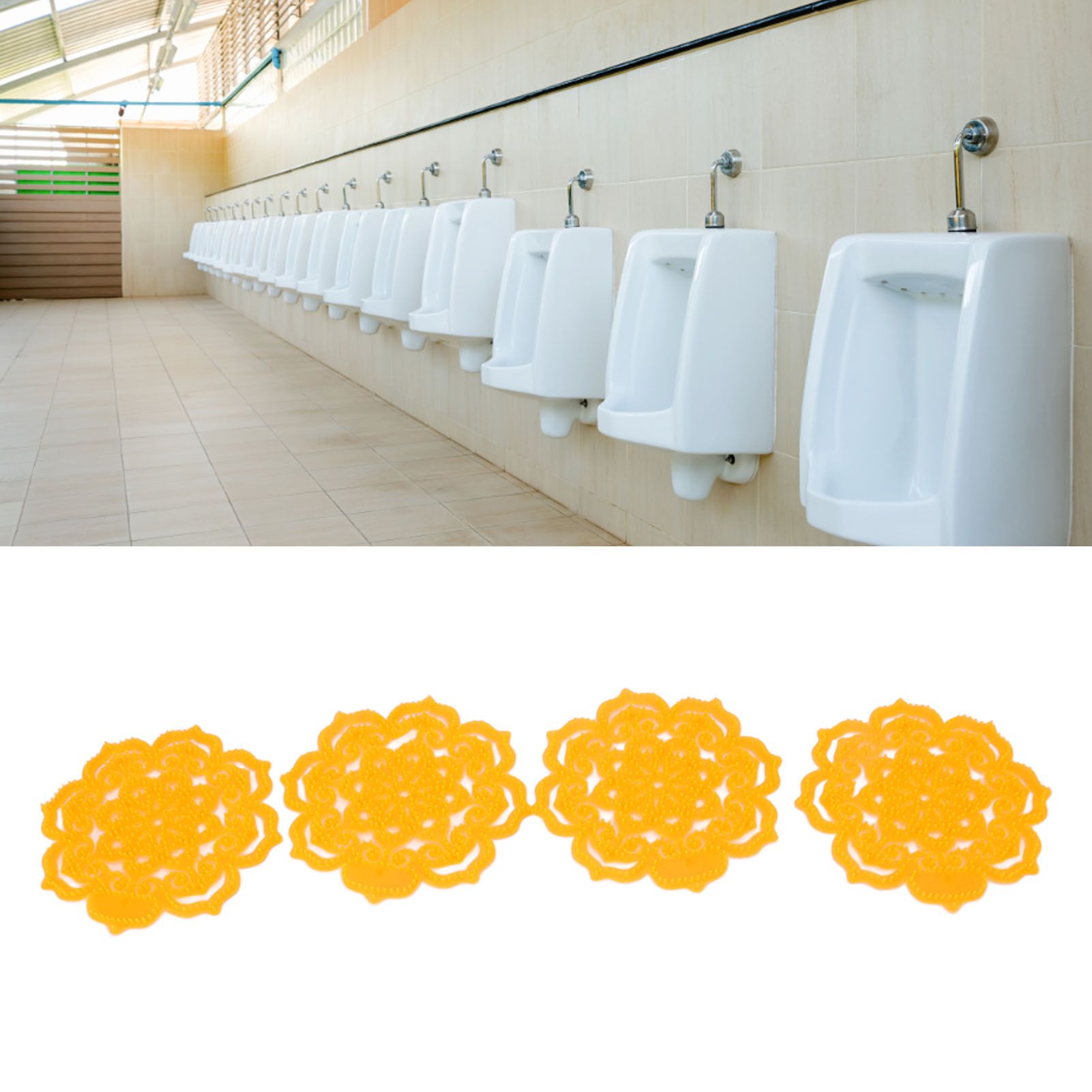4Pcs Urinal Screen Deodorizer Anti Splash Urinal Screen Cakes for Bathroom Office School Restaurant
