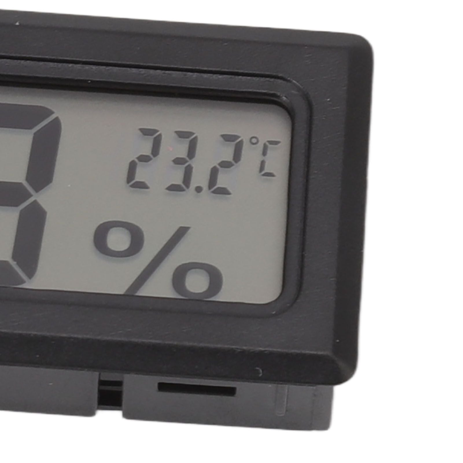 Thermometer Hygrometer Black LCD HD Digital Display Embedded Electronic Temperature Humidity Meter for Locker Cigar Box