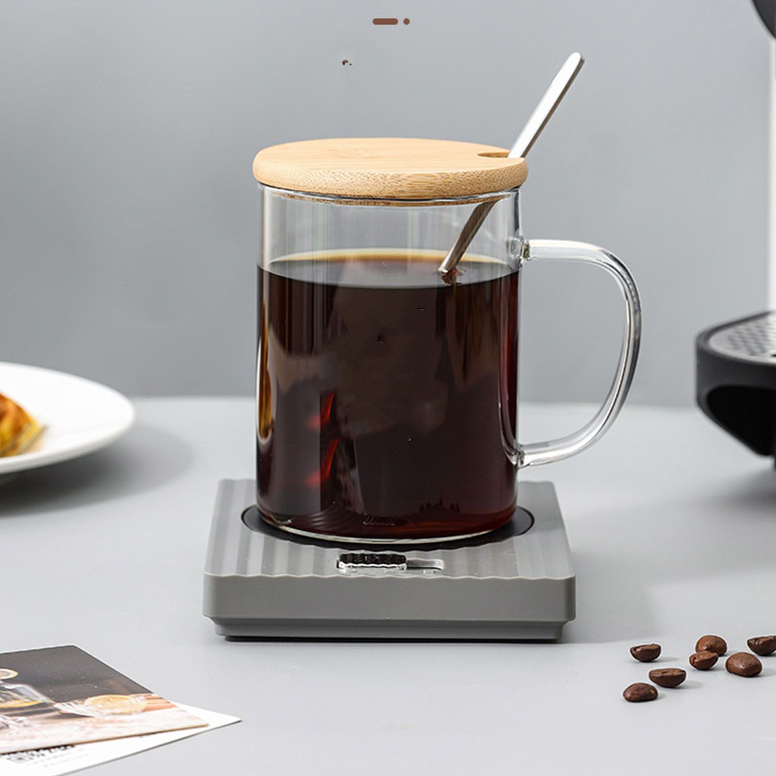 USB Mug & Beverage Warmer - Adjustable 2-Temperature (Grey)
