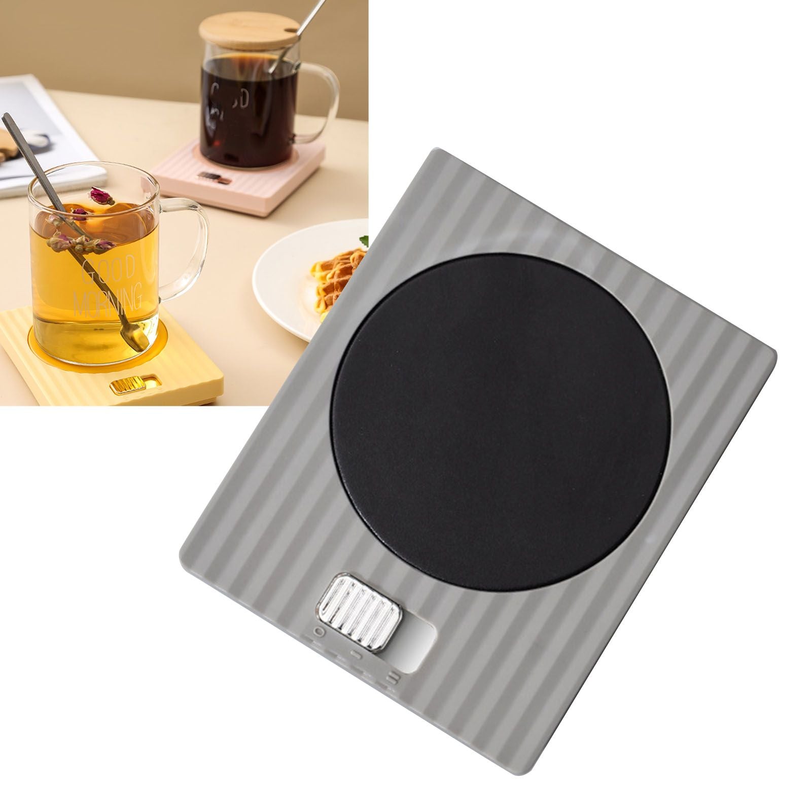 USB Mug & Beverage Warmer - Adjustable 2-Temperature (Grey)