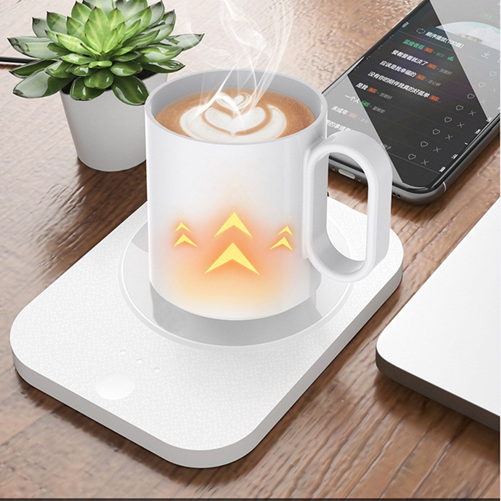 USB Coffee Mug Warmer - 55C Constant Temperature Desk Warmer (White)