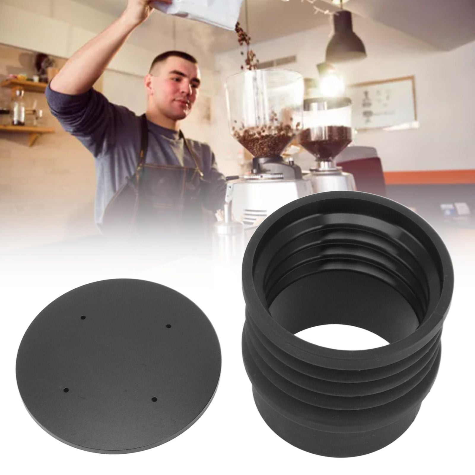 Coffee Grinder Blowing Bean Bin Silicone Coffee Grinder Cleaning Tool with Aluminum Cover for 900N HC600 Coffee Grinder Parts