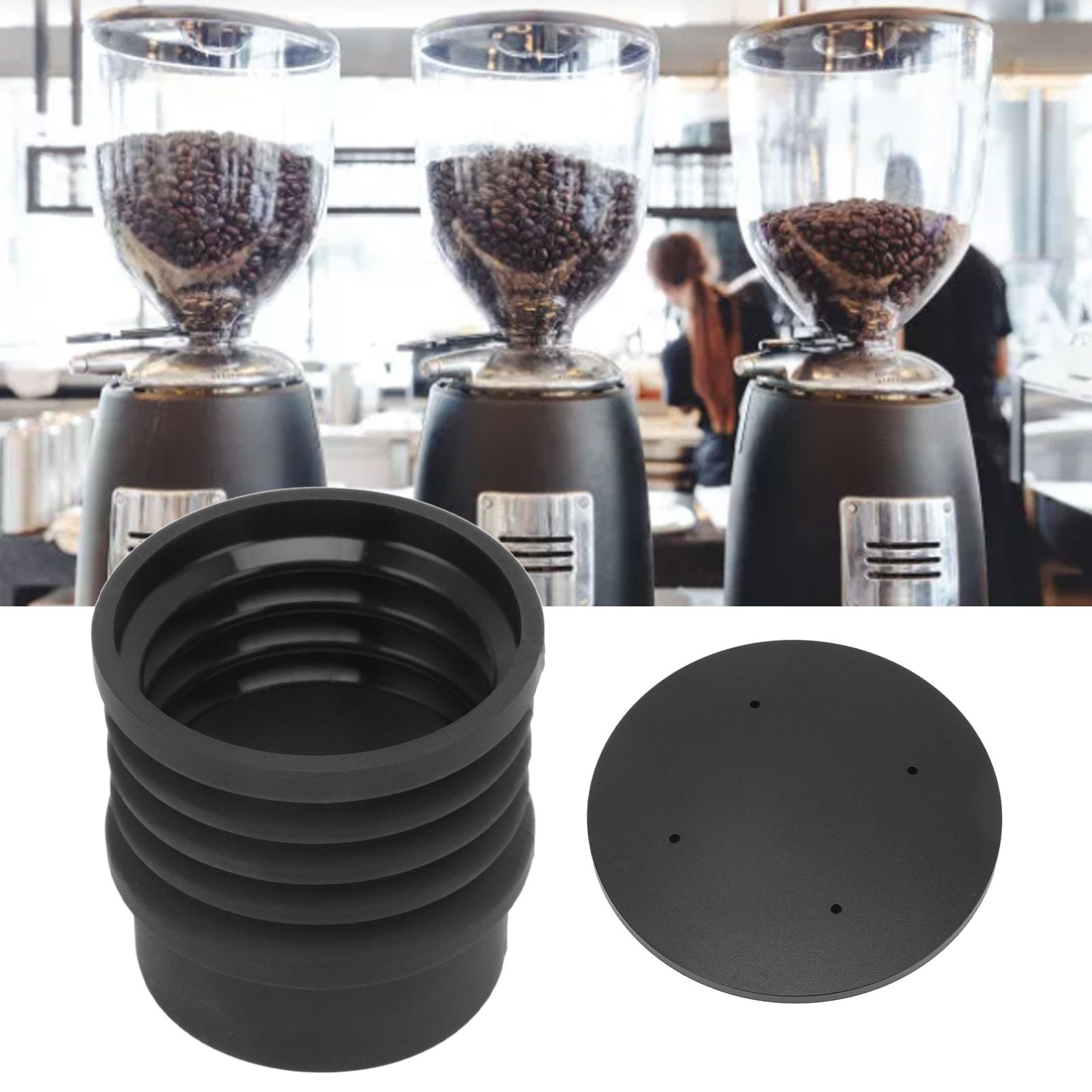 Coffee Grinder Blowing Bean Bin Silicone Coffee Grinder Cleaning Tool with Aluminum Cover for 900N HC600 Coffee Grinder Parts