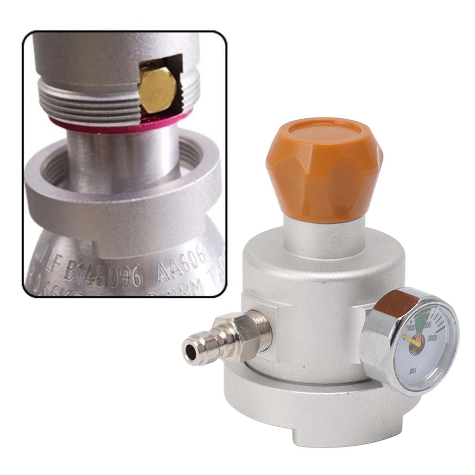 Soda Maker Adapter Aluminum Corrosion Rust Resistance CO2 Refill Connector with Pressure Gauge 8mm Male Quick Plug