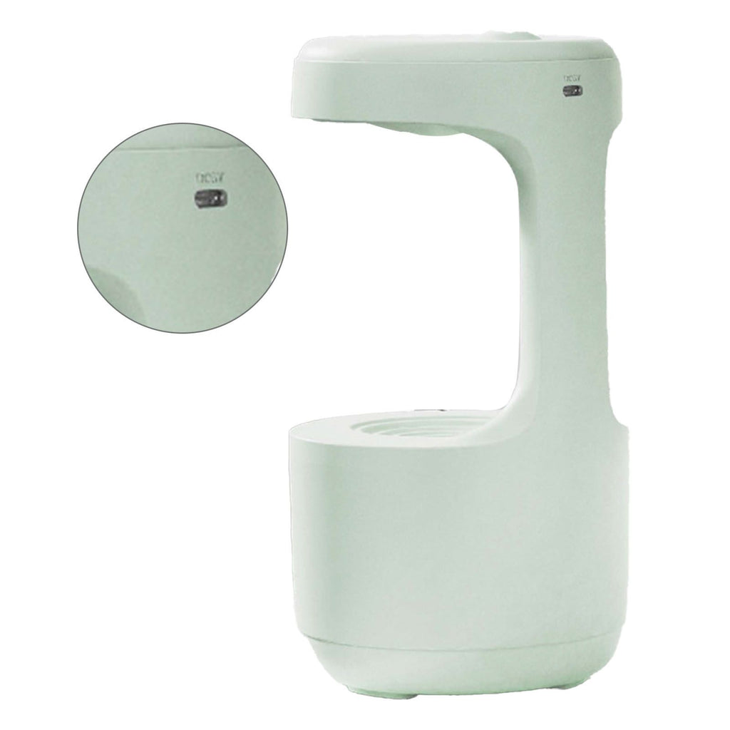 Cool Mist Humidifier Multifunction Smart Quiet High Capacity Countercurrent Water Droplet Humidifier for Office Bedroom Light Green
