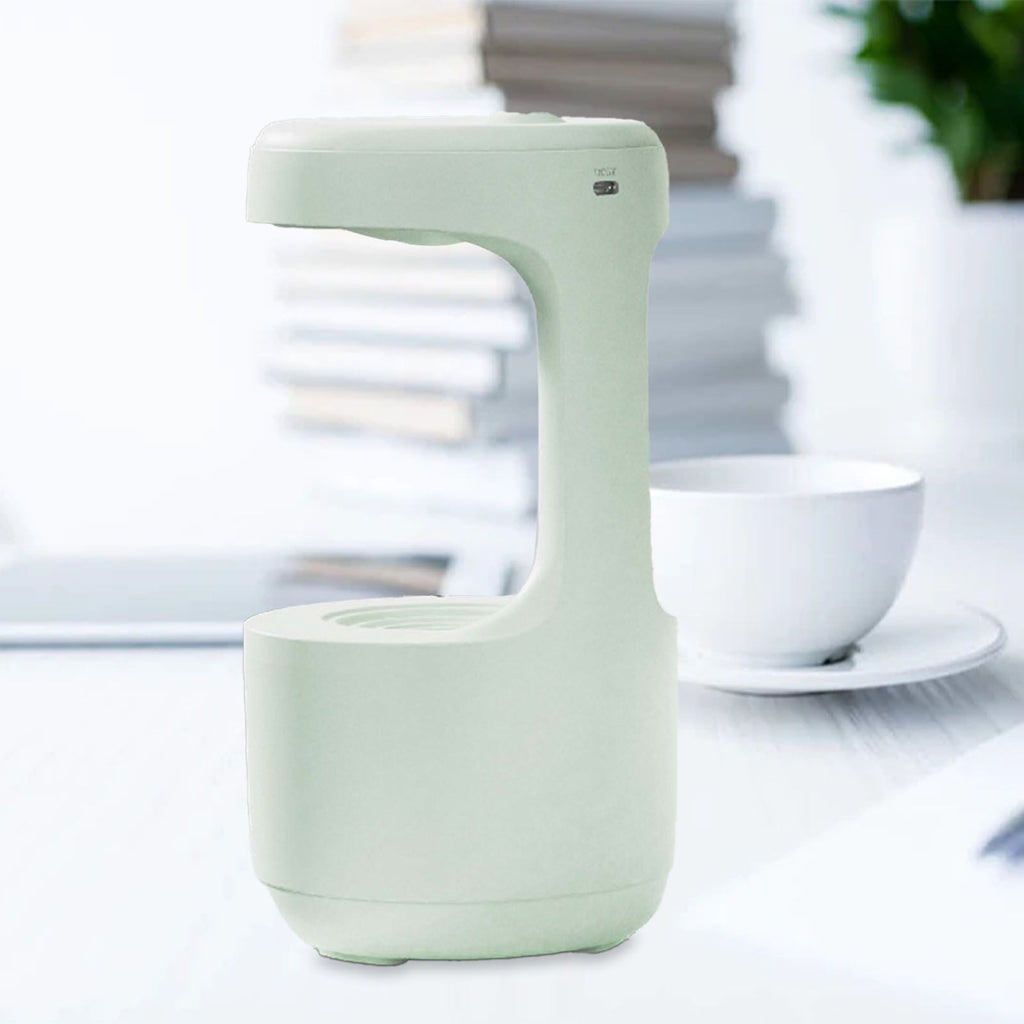 Cool Mist Humidifier Multifunction Smart Quiet High Capacity Countercurrent Water Droplet Humidifier for Office Bedroom Light Green