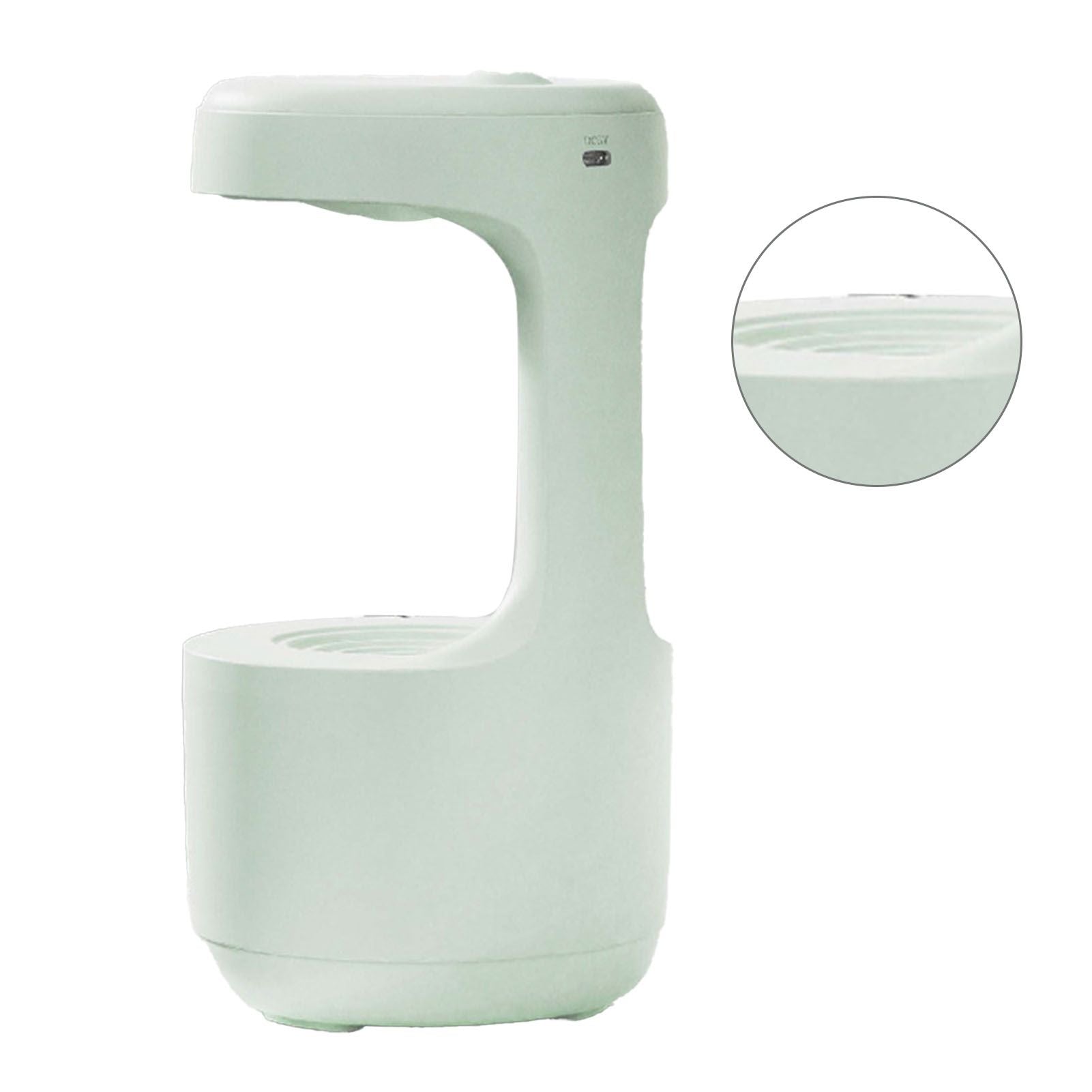 Cool Mist Humidifier Multifunction Smart Quiet High Capacity Countercurrent Water Droplet Humidifier for Office Bedroom Light Green