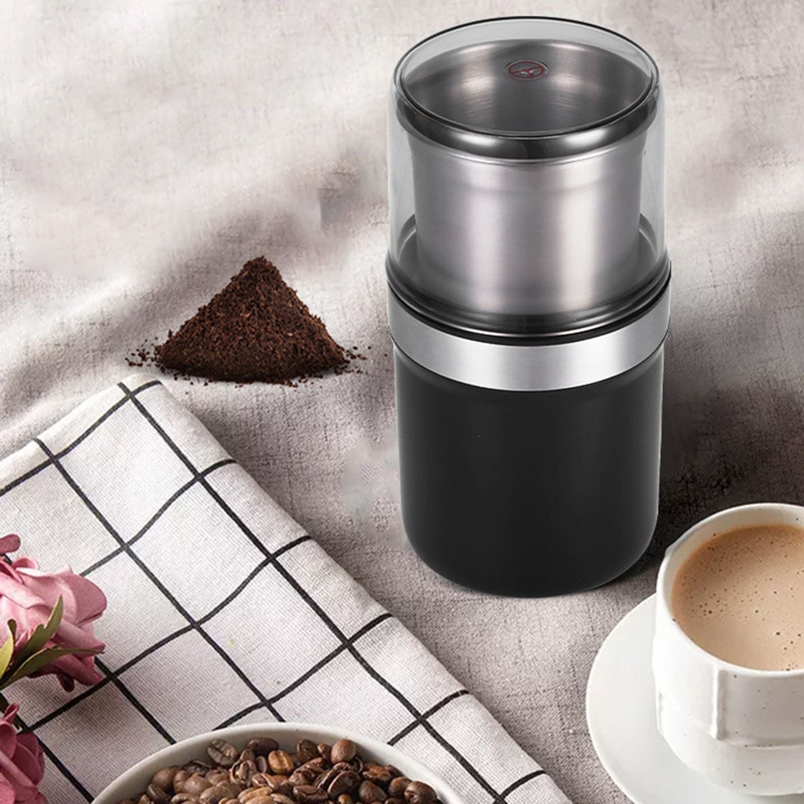 Herb Grinder Wet and Dry Dual Use Multifunction Single Blade Cup Spice Grinder for Garlic Meat CN Plug Slotted Blade