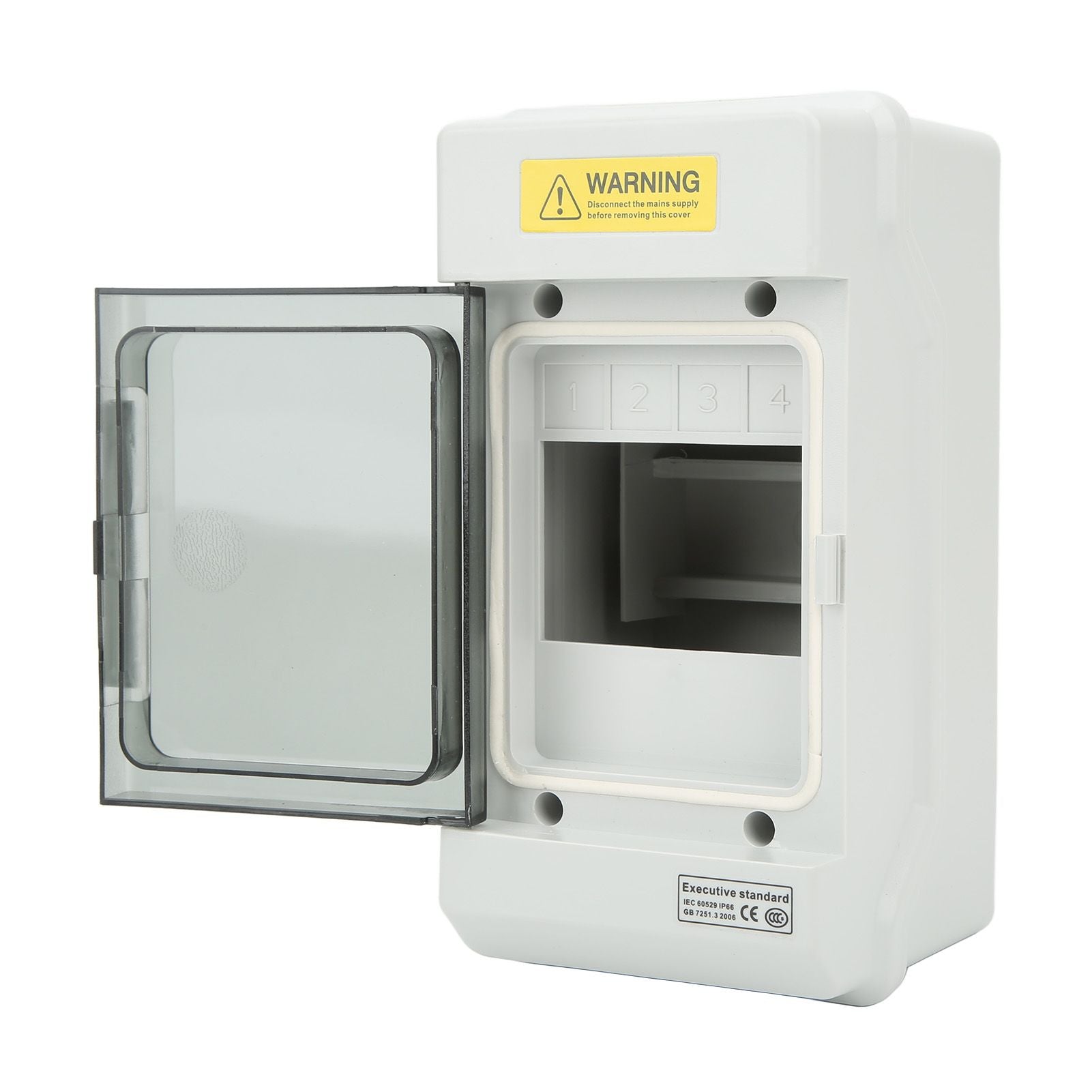 Outdoor PV Distribution Box IP66 Waterproof Dustproof Power Circuit Breaker Box 4 Way Circuit with Single Copper Bar