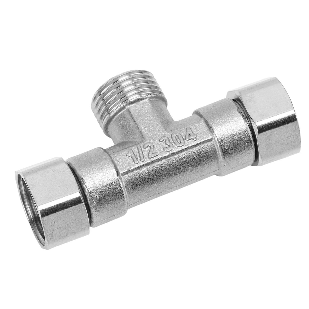 Pipe Fitting 3 Way Tee 304 Stainless Steel Hose Connector Pipeline Adapter G1/2 for Water Air Middle Male Thread