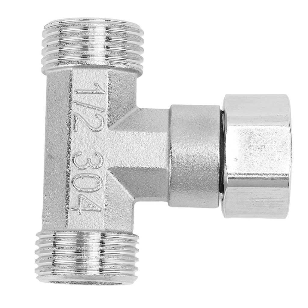 Pipe Fitting 3 Way Tee 304 Stainless Steel Hose Connector Pipeline Adapter G1/2 for Water Air Middle Female Thread