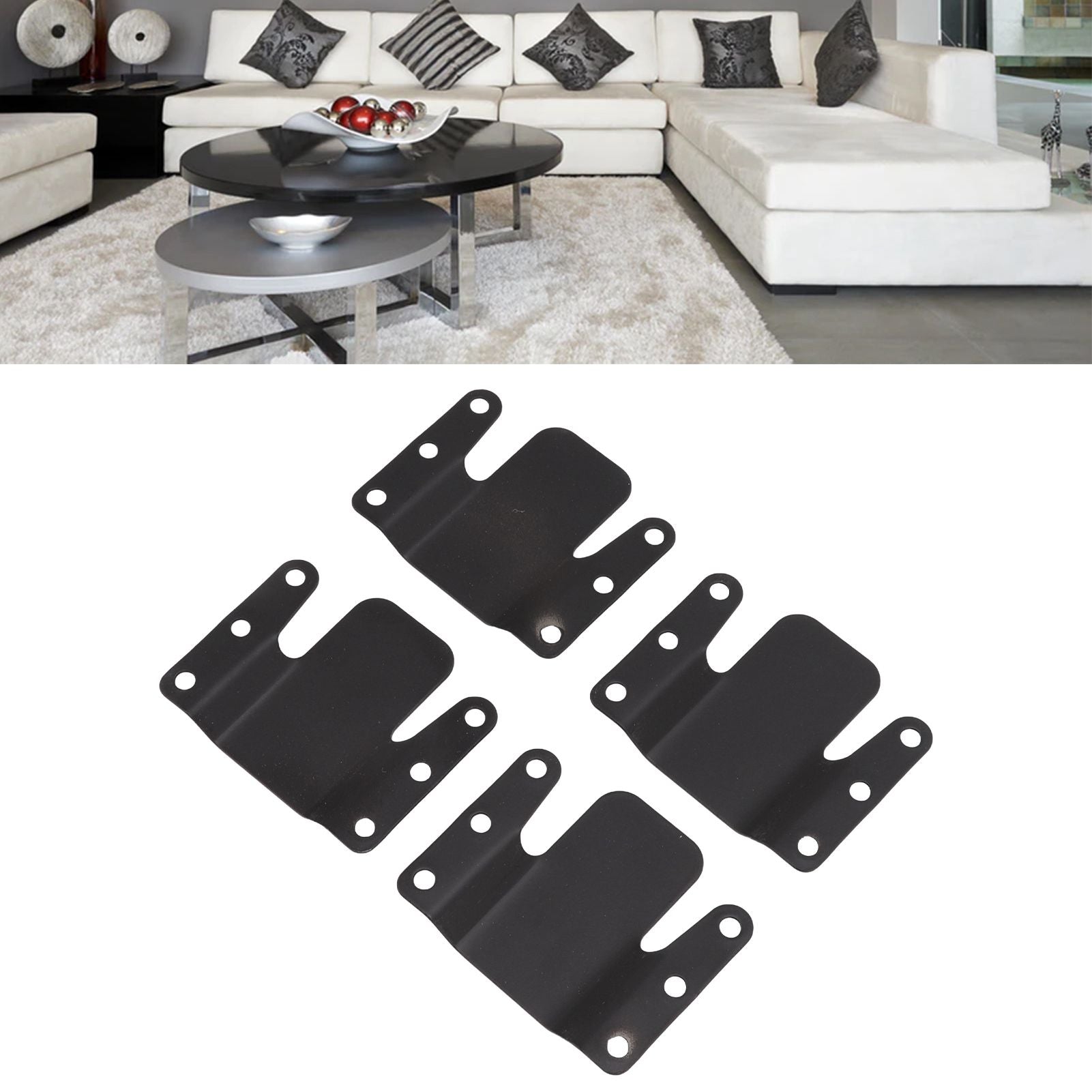 4 Sets Sofa Interlocking Universal Iron 0.5CM Aperture Sectional Couch Bracket for Home Dormitory