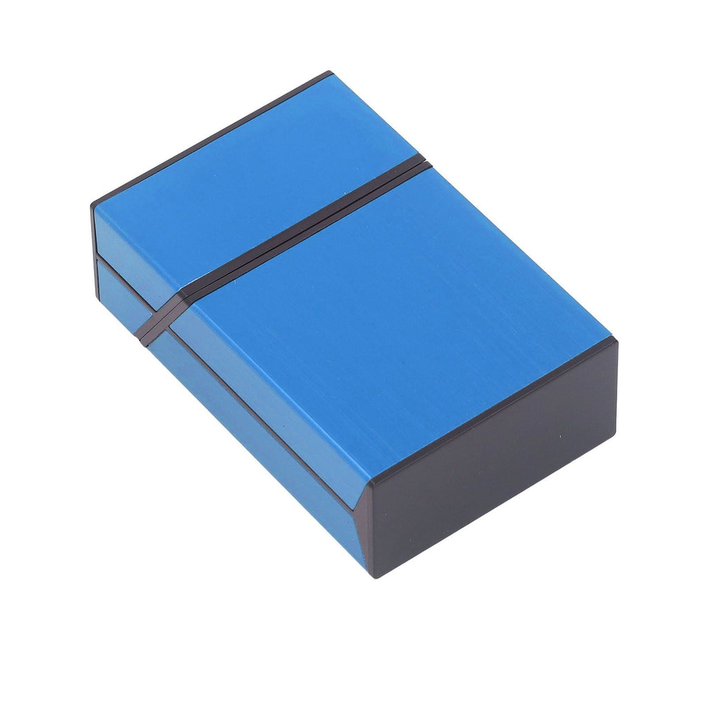 Magnetic Cigarette Case 20 Capacity Universal Flip Cover Aluminum Alloy Cigarette Box for Women Men Blue