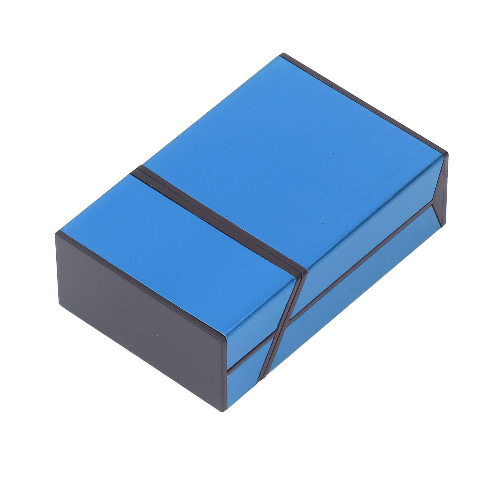 Magnetic Cigarette Case 20 Capacity Universal Flip Cover Aluminum Alloy Cigarette Box for Women Men Blue