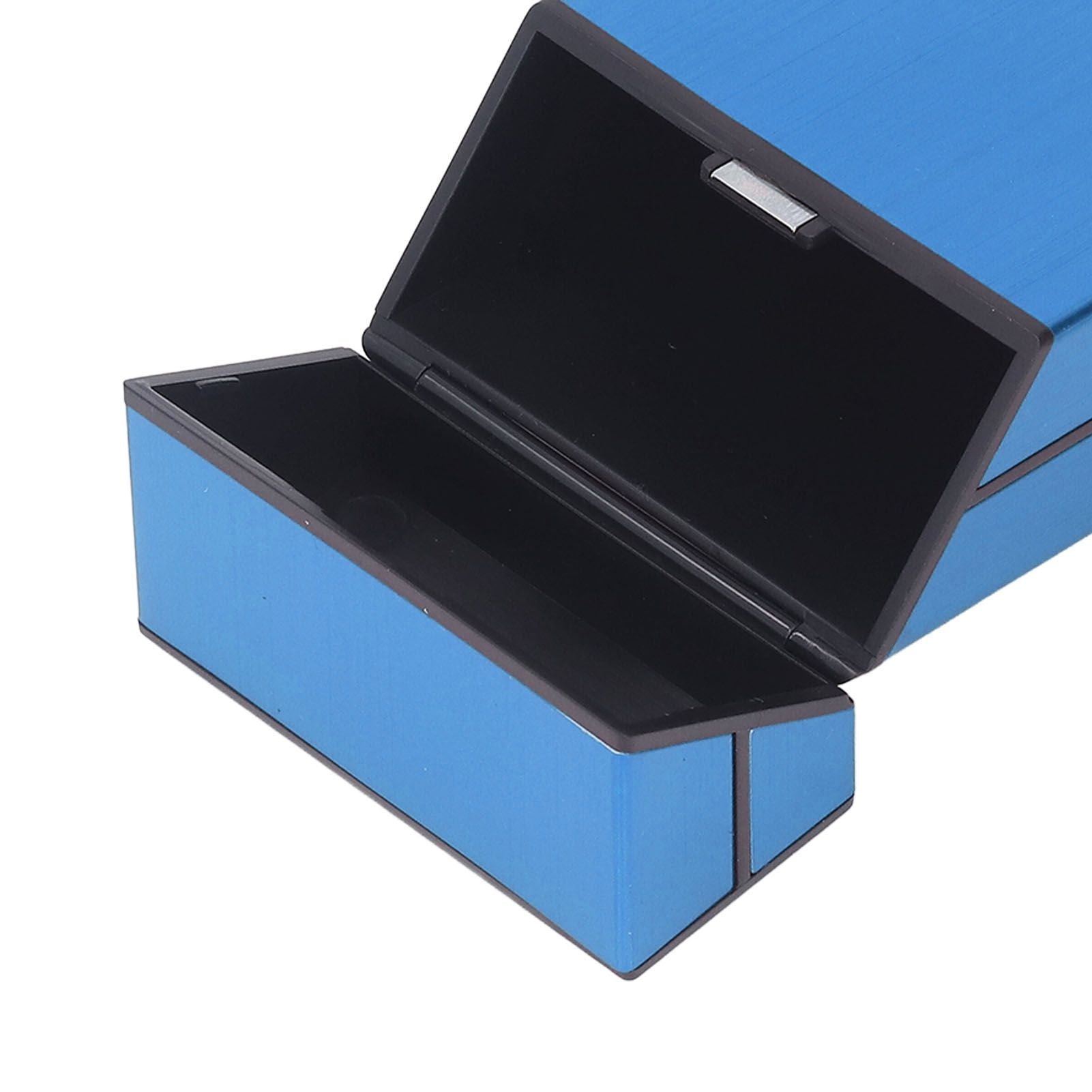 Magnetic Cigarette Case 20 Capacity Universal Flip Cover Aluminum Alloy Cigarette Box for Women Men Blue
