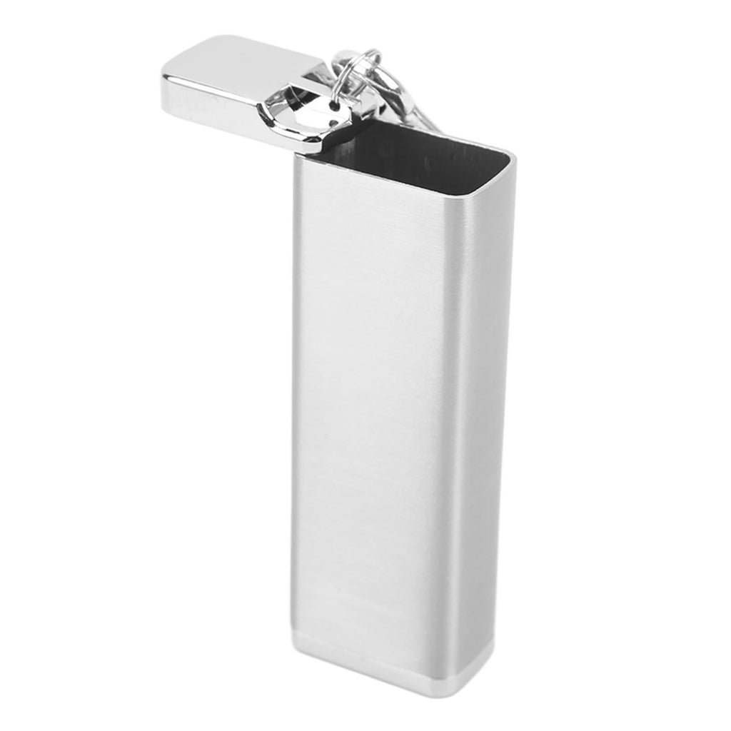 Aluminum Alloy Cigarette Case Box Hold 6pcs with Carabiner Keychain for Men Women Smoking Accessories Silver