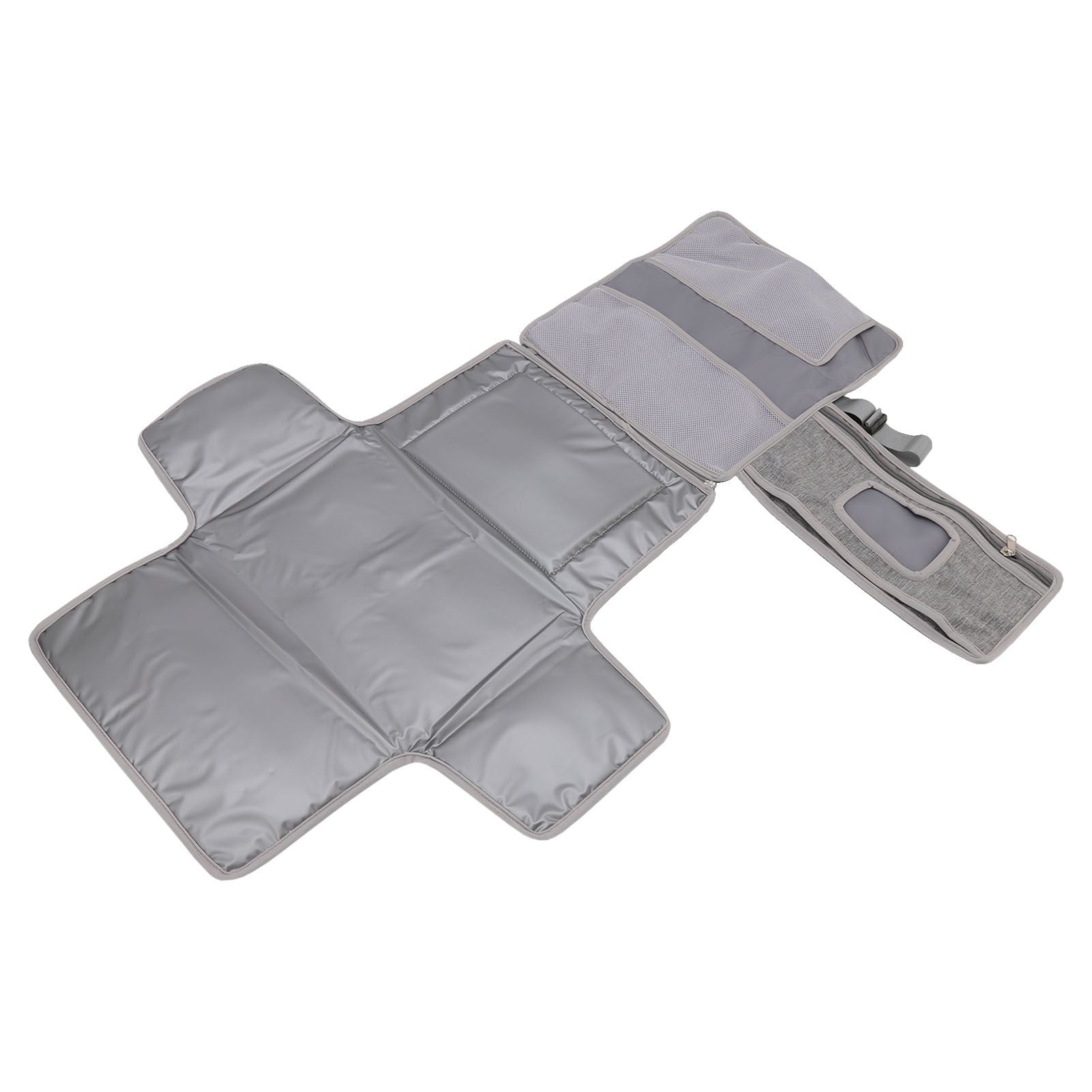 Diaper Pad Baby Changing Mat Mommy Bag with Handle Strap Foldable Detachable Travel Changing Pad Grey