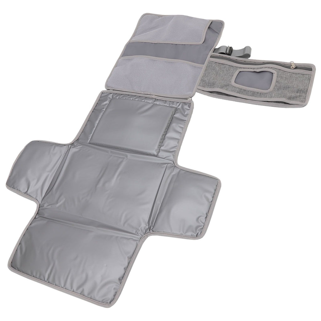 Diaper Pad Baby Changing Mat Mommy Bag with Handle Strap Foldable Detachable Travel Changing Pad Grey