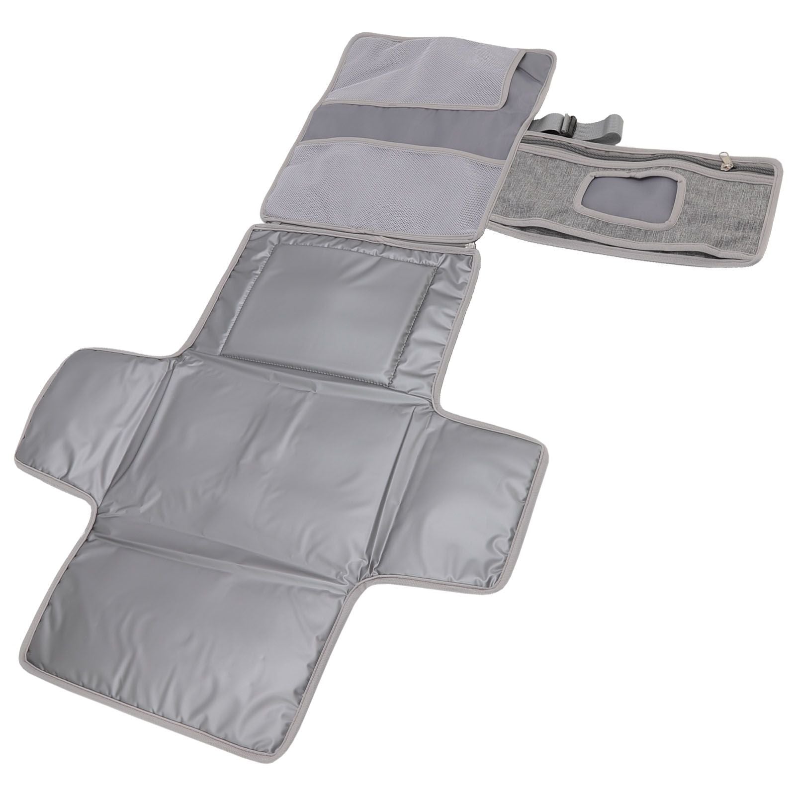 Diaper Pad Baby Changing Mat Mommy Bag with Handle Strap Foldable Detachable Travel Changing Pad Grey