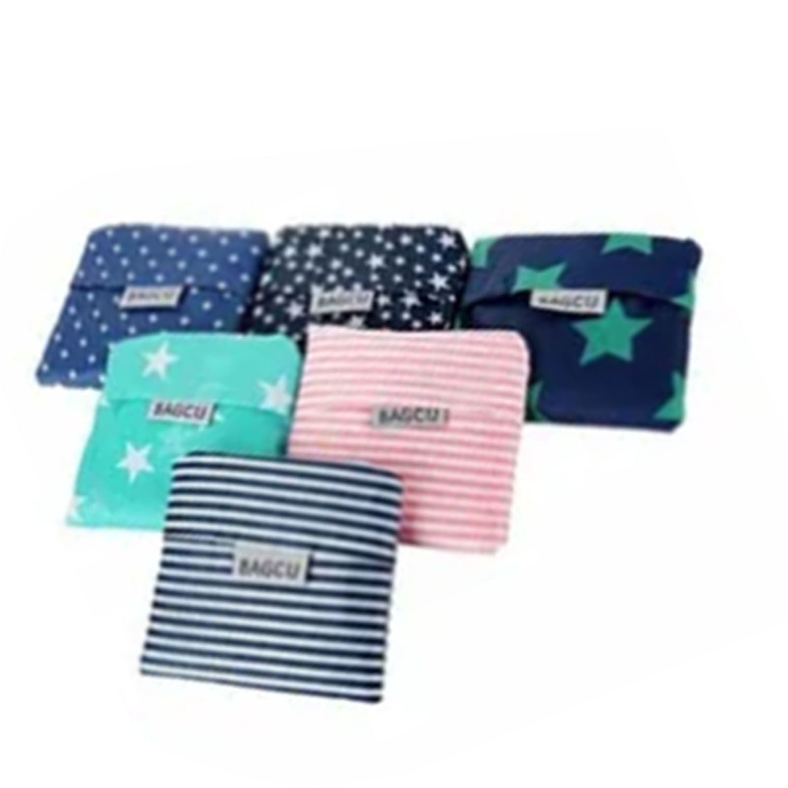 10Pcs Grocery Bag Foldable Polyester Large Capacity Reusable Shopping Bag for Household