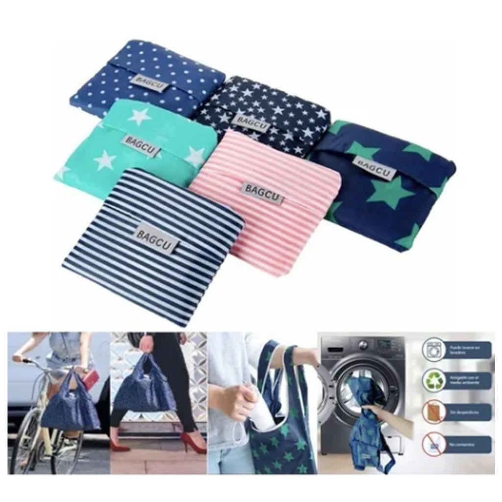 10Pcs Grocery Bag Foldable Polyester Large Capacity Reusable Shopping Bag for Household
