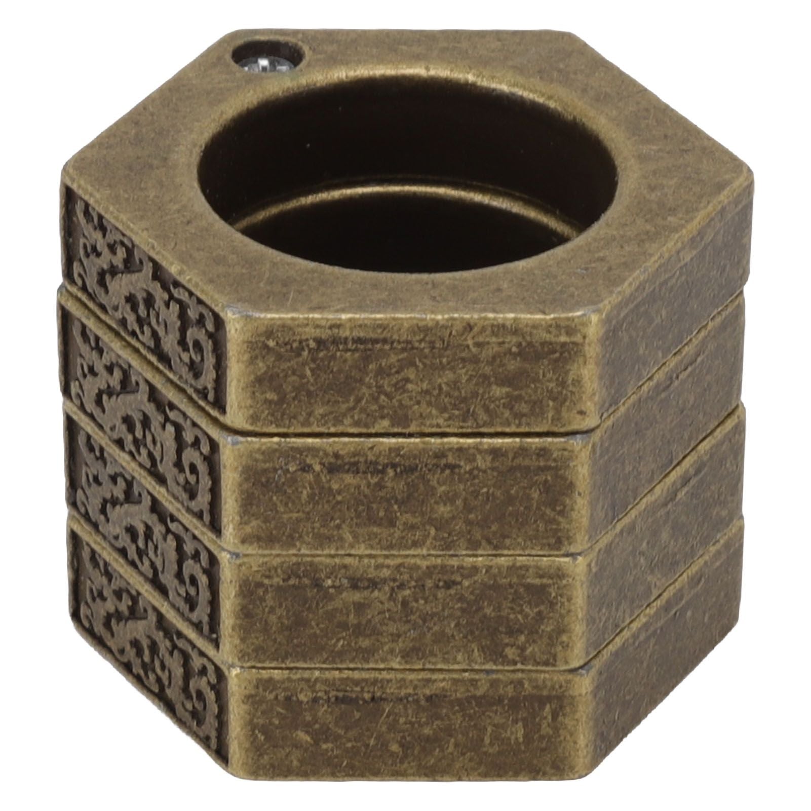 Defense Rings Aluminium Alloy Glossy Hexagonal Window Breaker for Emergency Defense Supplies Bronze