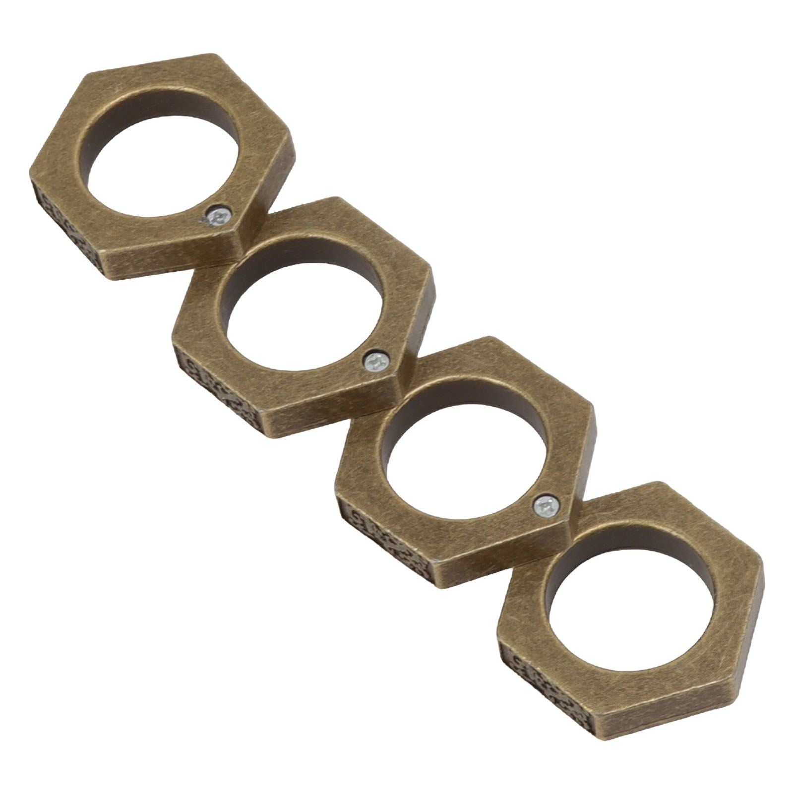 Defense Rings Aluminium Alloy Glossy Hexagonal Window Breaker for Emergency Defense Supplies Bronze