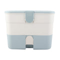 Cosmetic Storage Box 2 Layers Drawer Large Capacity Portable Makeup Storage Box with Handle for Nail Polish Nail Art Blue