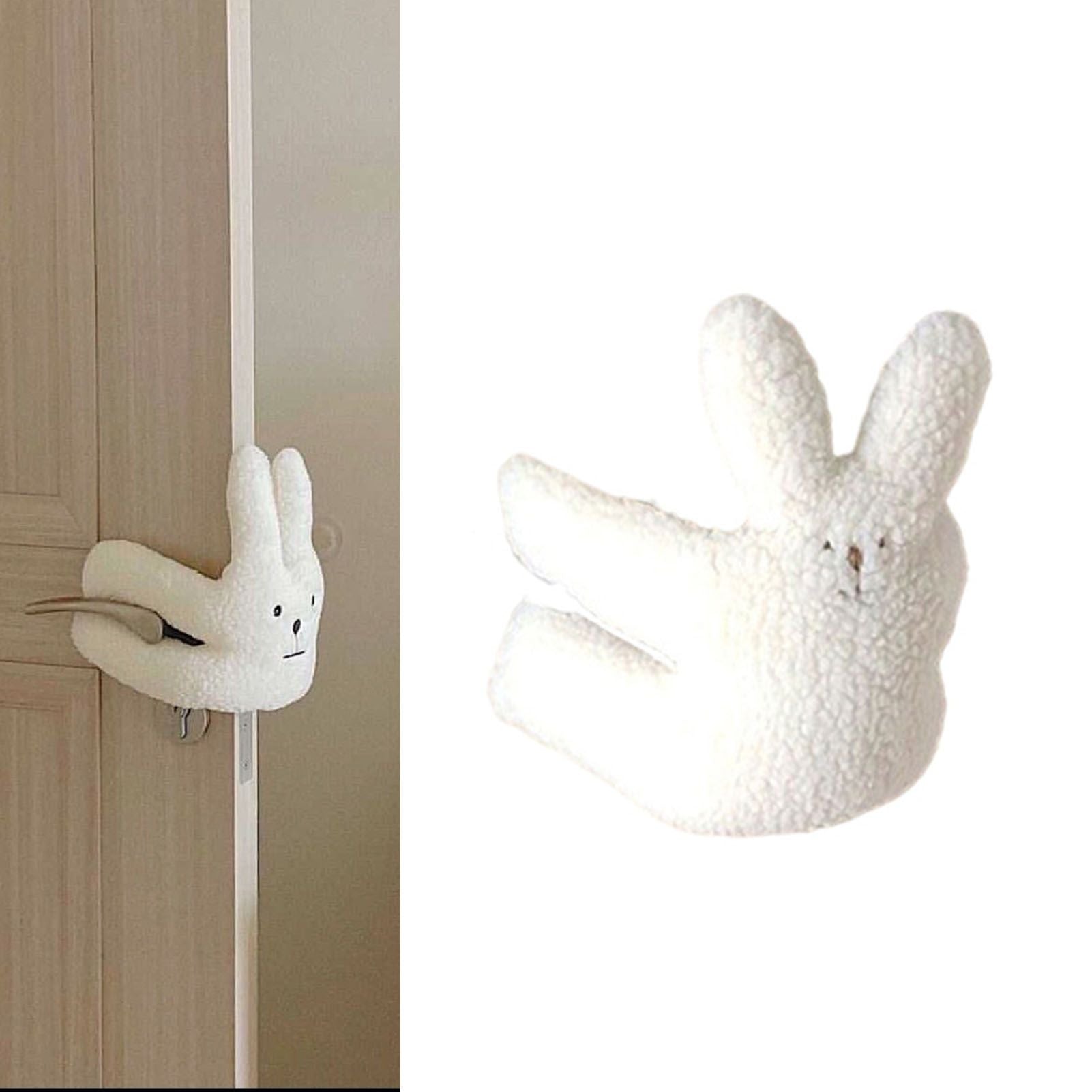 Door Slam Stopper Lamb Cashmere PP Cotton Anti Pinch Door Pinch Guards for Children Decoration Little Rabbit