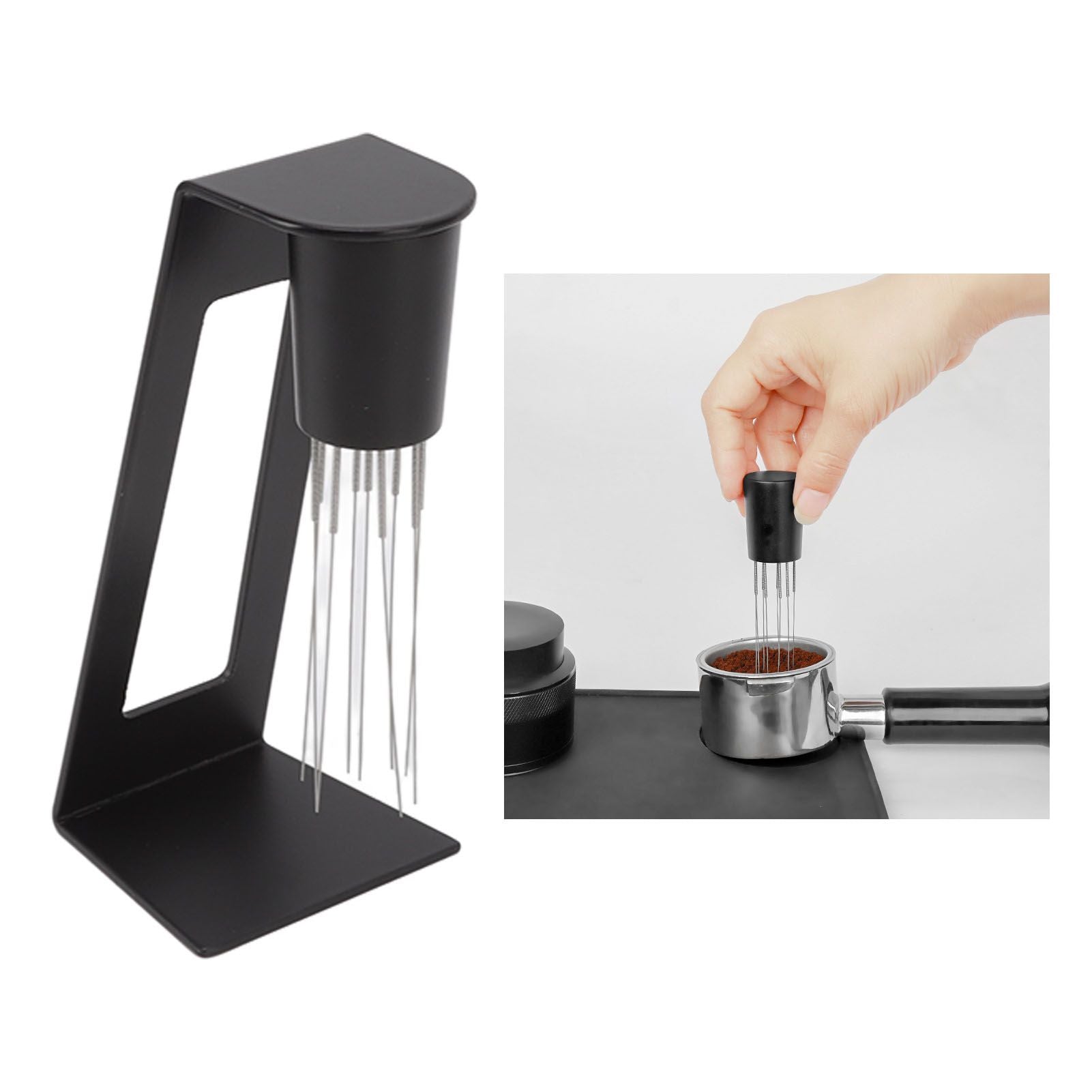 0.4mm Coffee Powder Needle Distributor Magnetic Detachable Coffee Stirrer Distribution Tool for Coffee Shop Black