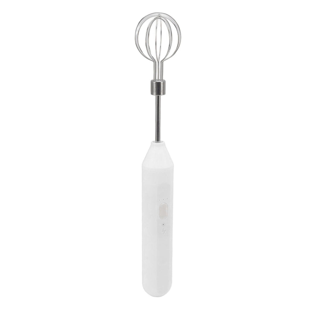 Electric Hand Mixer Three Different Speeds Battery Powered Handheld Milk Frother for Home Baking White