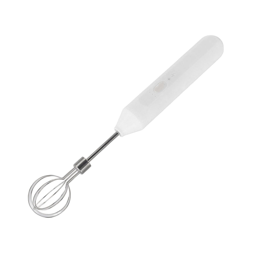 Electric Hand Mixer Three Different Speeds Battery Powered Handheld Milk Frother for Home Baking White