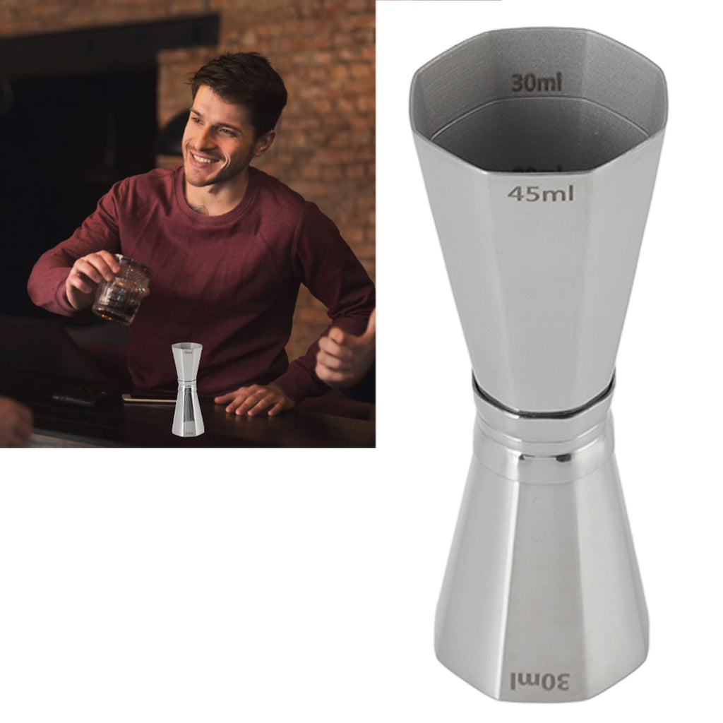 304 Stainless Steel Jigger with Scales Octagonal Double Cocktail Jigger Measuring Tool for Bartenders