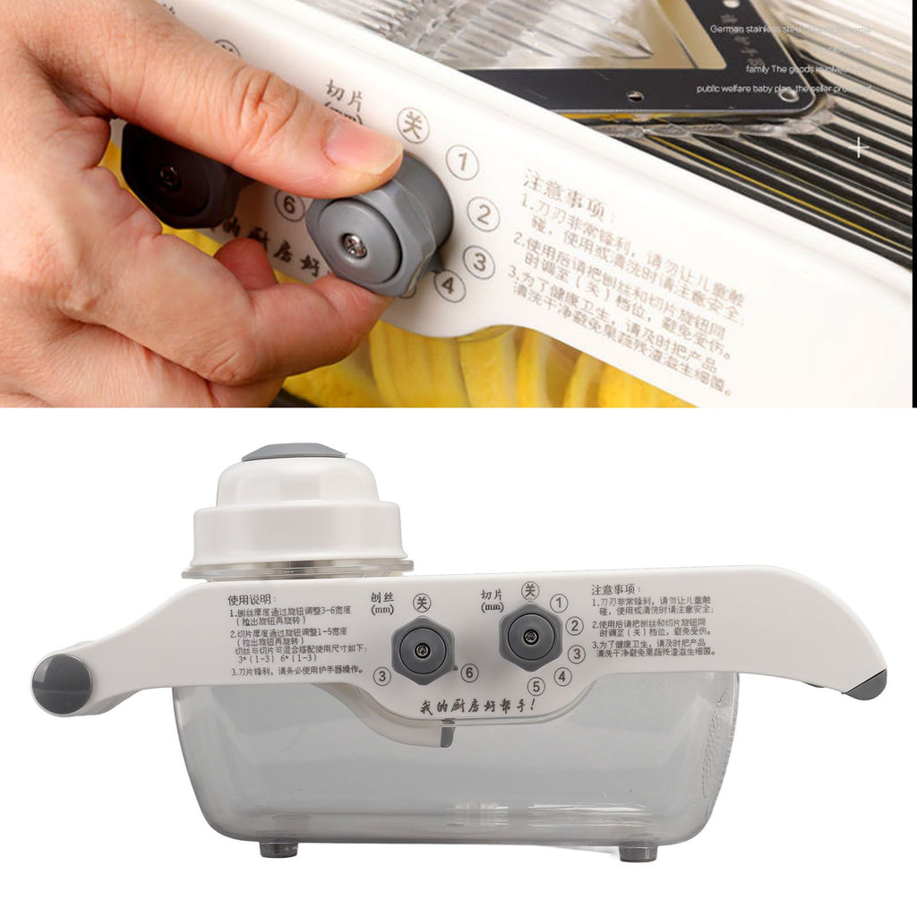 Fruit and Vegetable Slice Cutter Stainless Steel Lemon Potato Slicing Tool with Hand Guard for Home Kitchens