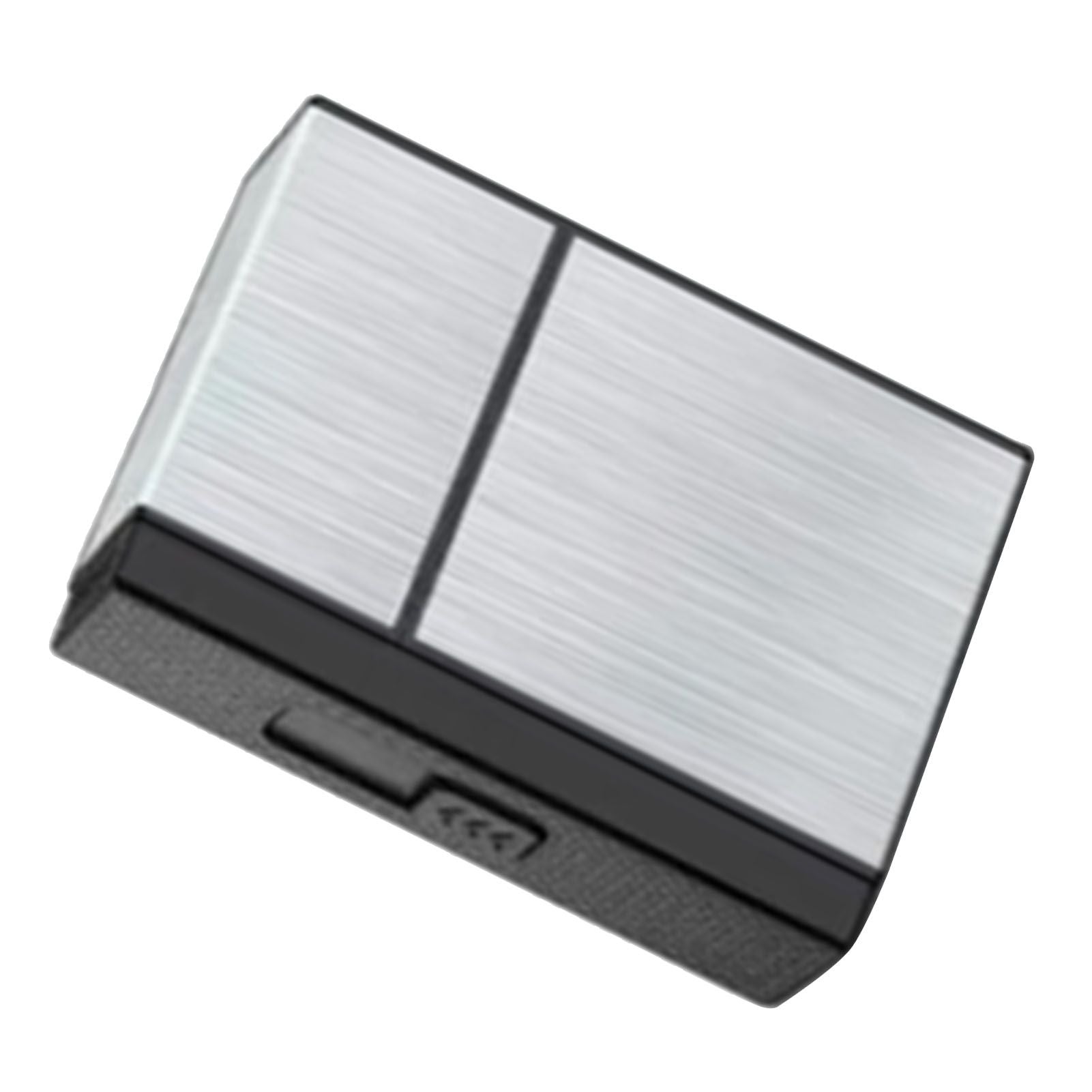 Cigarette Case with Lighter for Men Double Arc Automatic Ejecting Cigarette USB Charging Windproof Cigarette Holder Case Silver