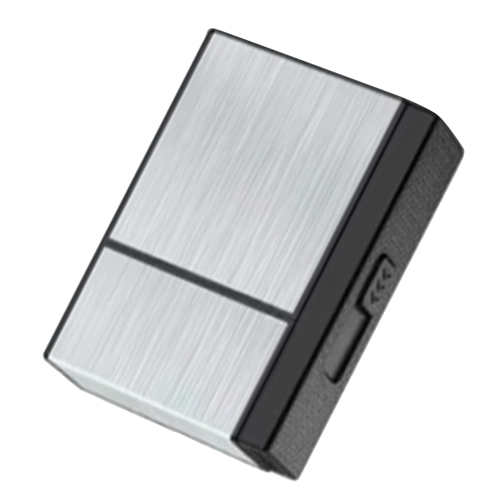 Cigarette Case with Lighter for Men Double Arc Automatic Ejecting Cigarette USB Charging Windproof Cigarette Holder Case Silver