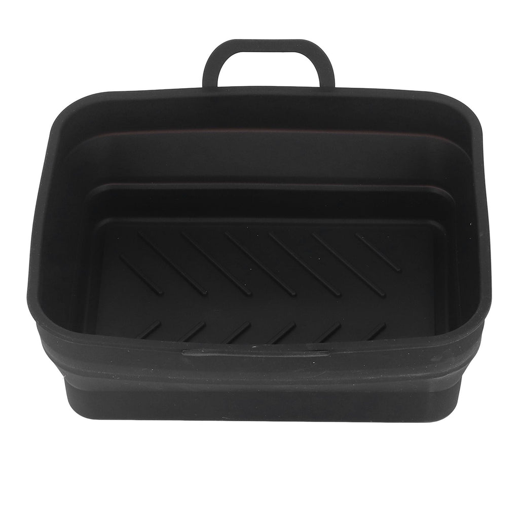 Silicone Air Cooker Pot Rectangular Fryer Liner Tray Replacement for Kitchen Cooking Accessories Black