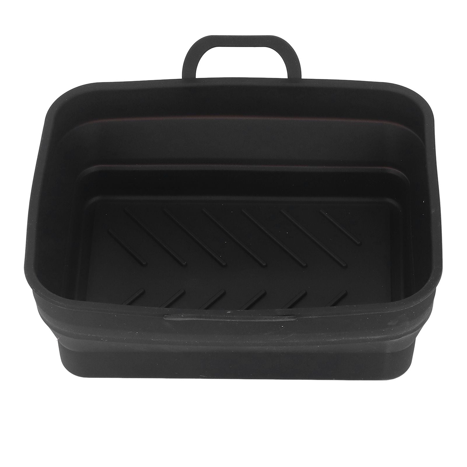 Silicone Air Cooker Pot Rectangular Fryer Liner Tray Replacement for Kitchen Cooking Accessories Black
