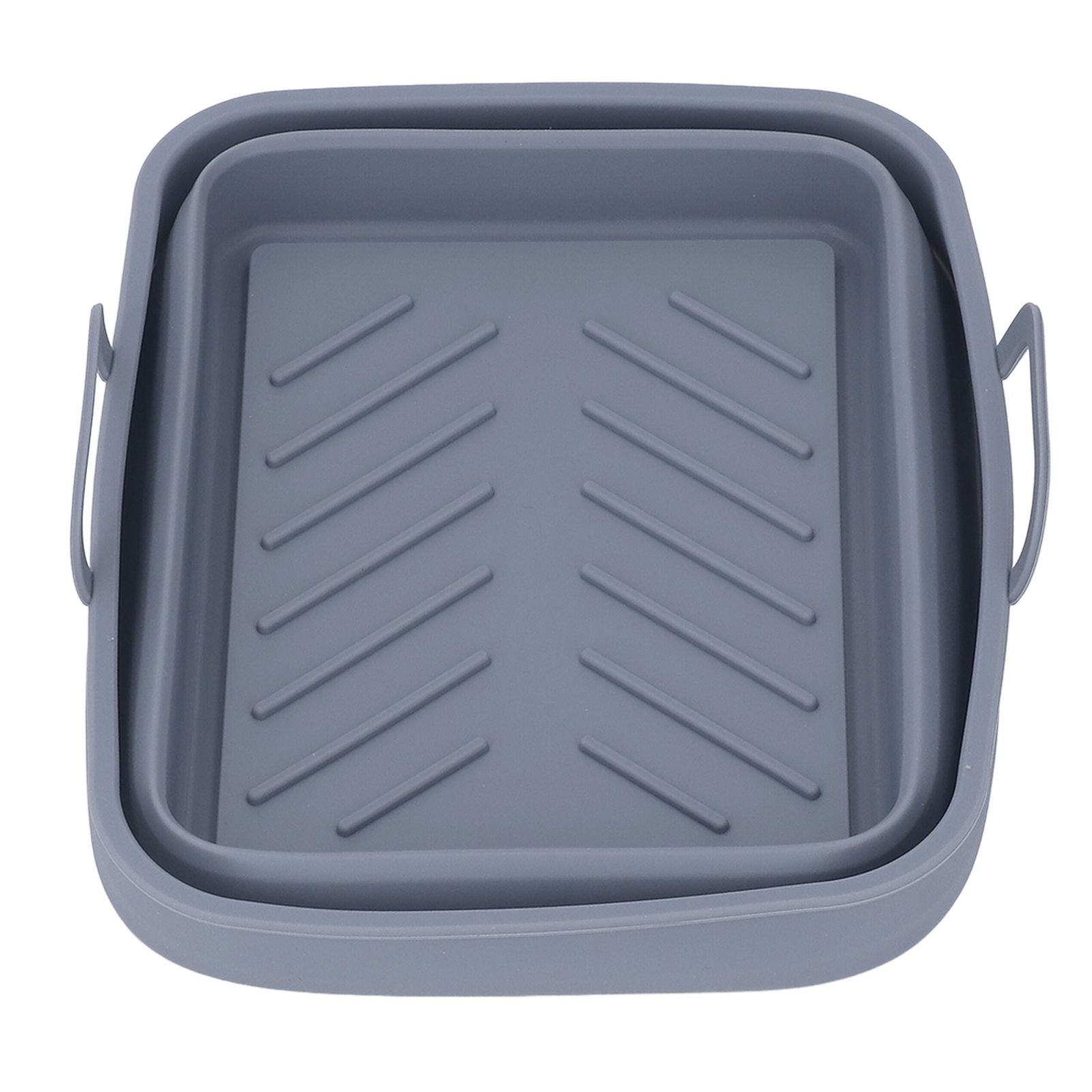 Silicone Air Cooker Pot Rectangular Fryer Liner Tray Replacement for Kitchen Cooking Accessories Grey