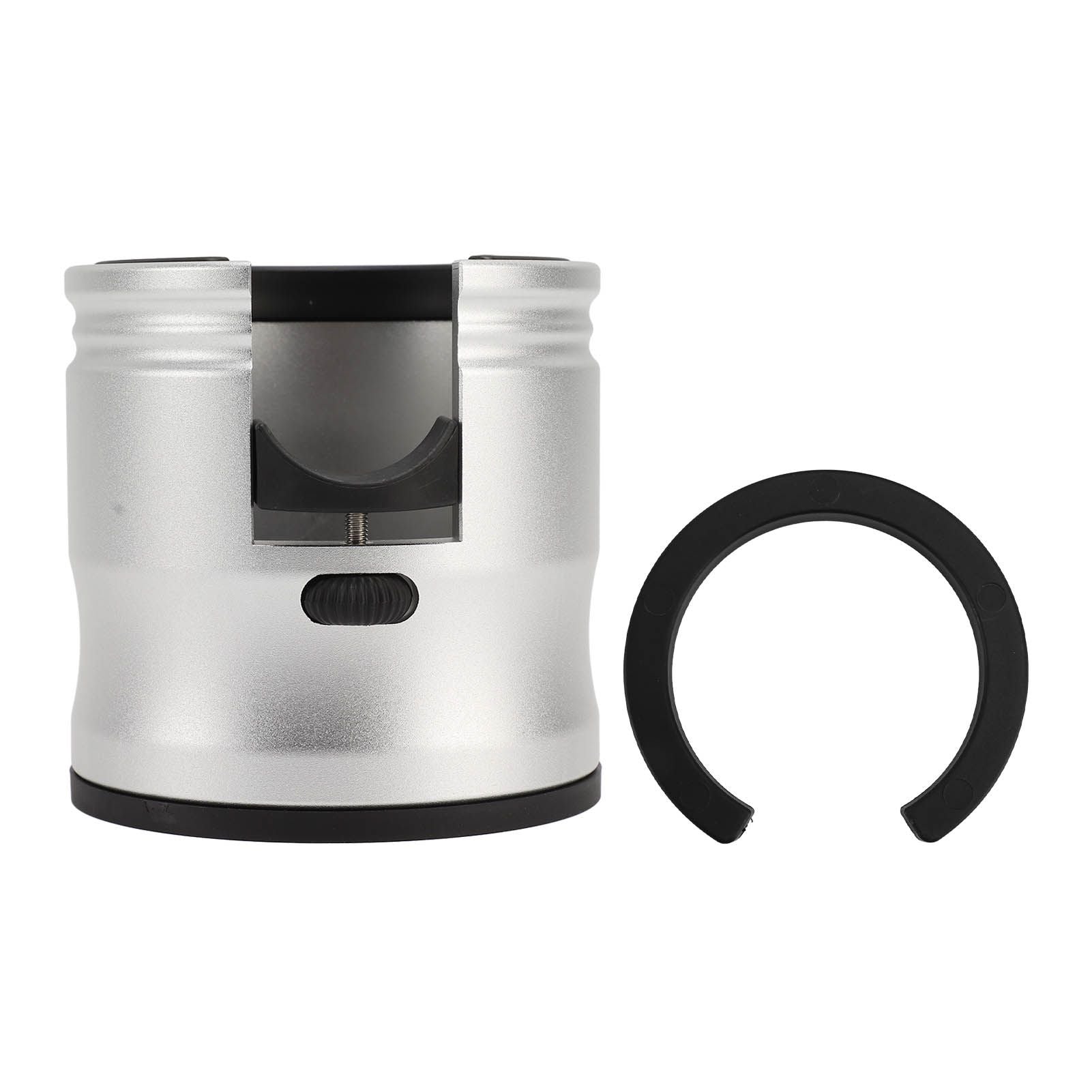 Coffee Tamper Holder Round Prevent Slip Adjustable Universal Aluminum Alloy Coffee Filter Handle Stand for Home Cafe Silver