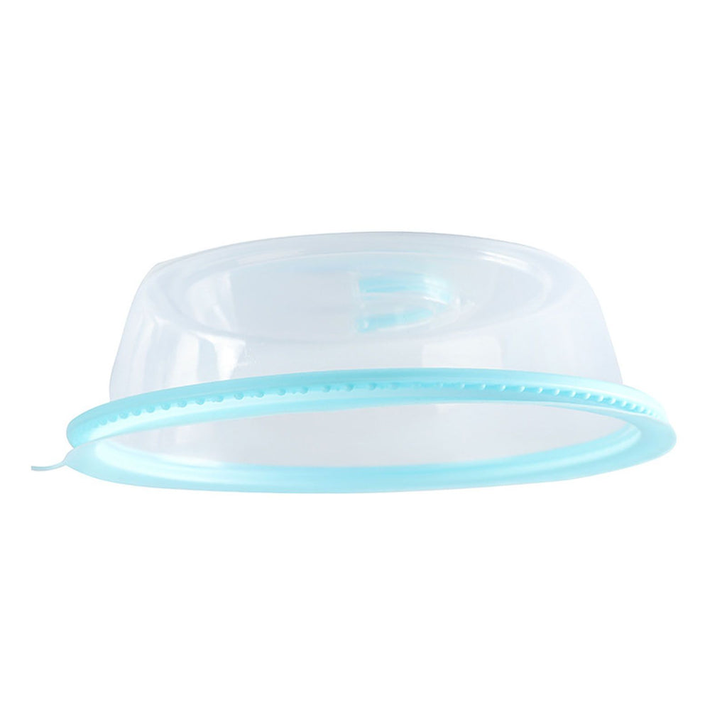 Microwave Heating Sealing Cover Transparent PP Stackable Temperature Keeping Plate Serving Cover for Kitchen Sky Blue
