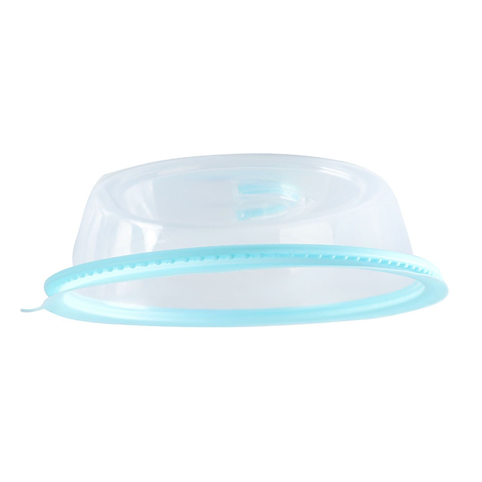 Microwave Heating Sealing Cover Transparent PP Stackable Temperature Keeping Plate Serving Cover for Kitchen Sky Blue