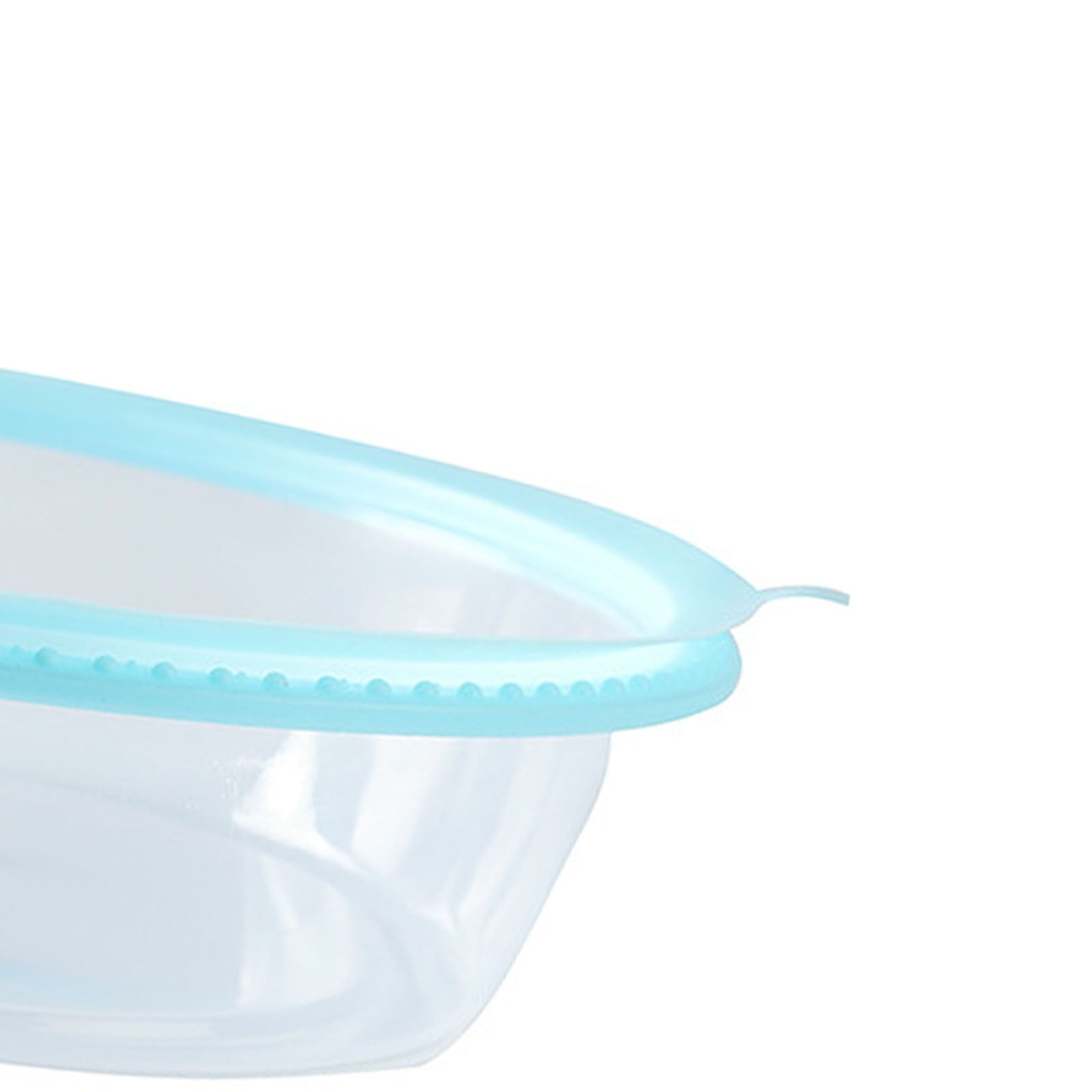 Microwave Heating Sealing Cover Transparent PP Stackable Temperature Keeping Plate Serving Cover for Kitchen Sky Blue
