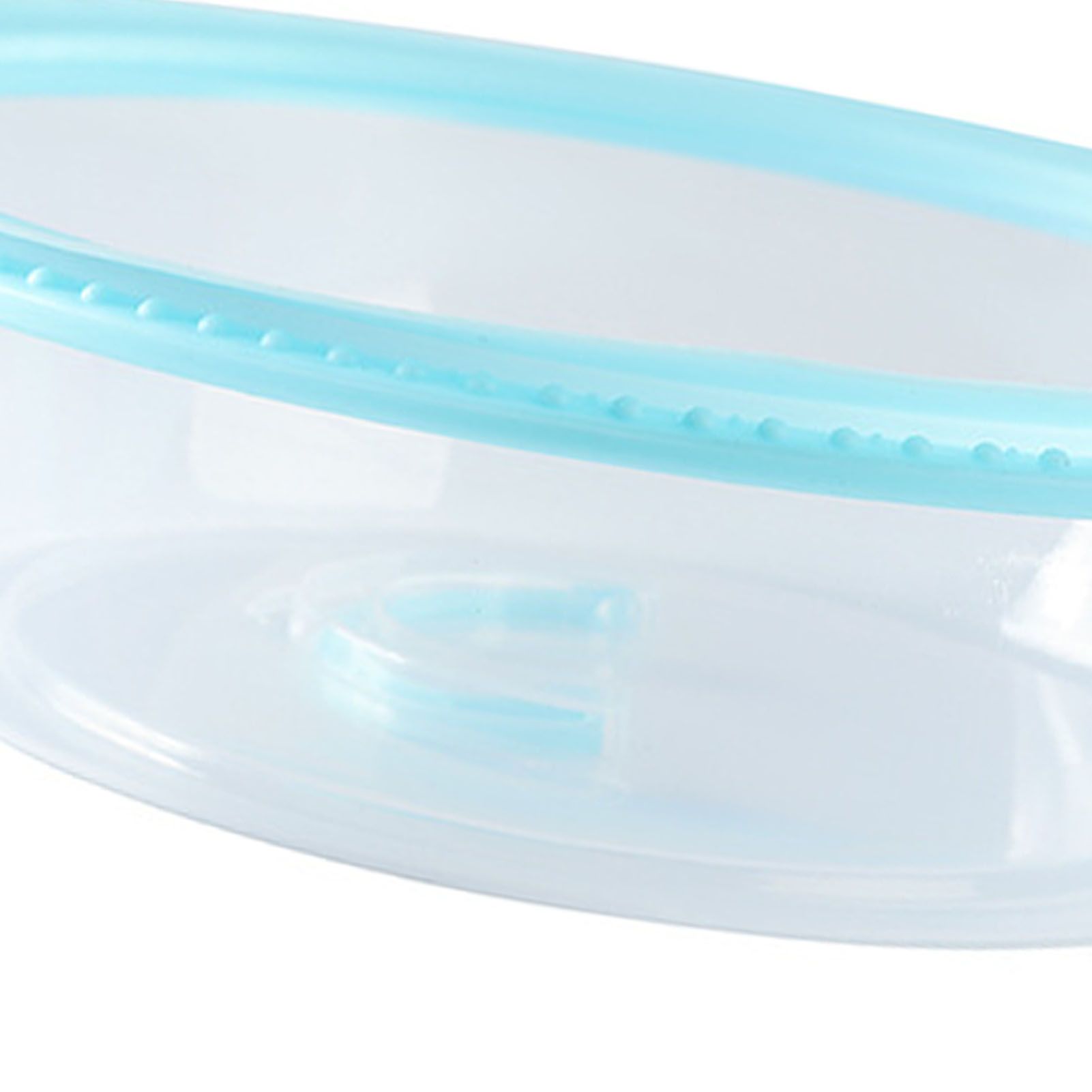 Microwave Heating Sealing Cover Transparent PP Stackable Temperature Keeping Plate Serving Cover for Kitchen Sky Blue