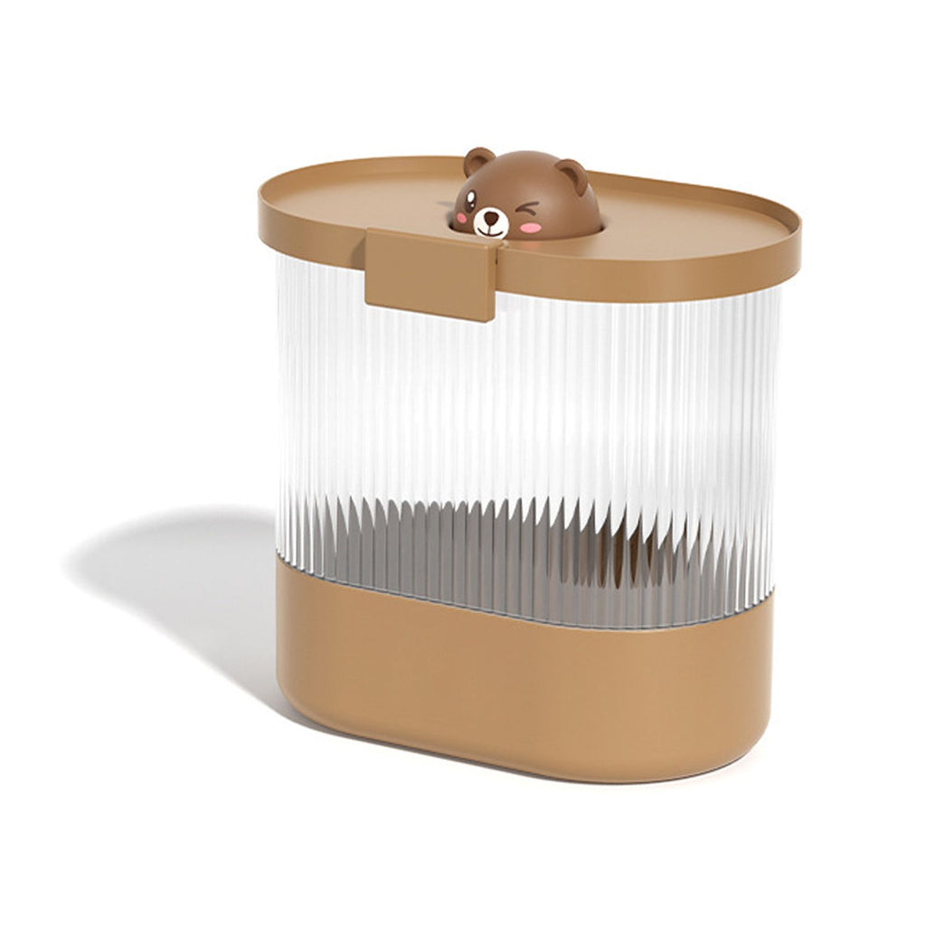 Rice Bucket Damp Proof Sealing Thickened PP PET Grain Storage Tank for Home Flour Dog Food L Brown Bear