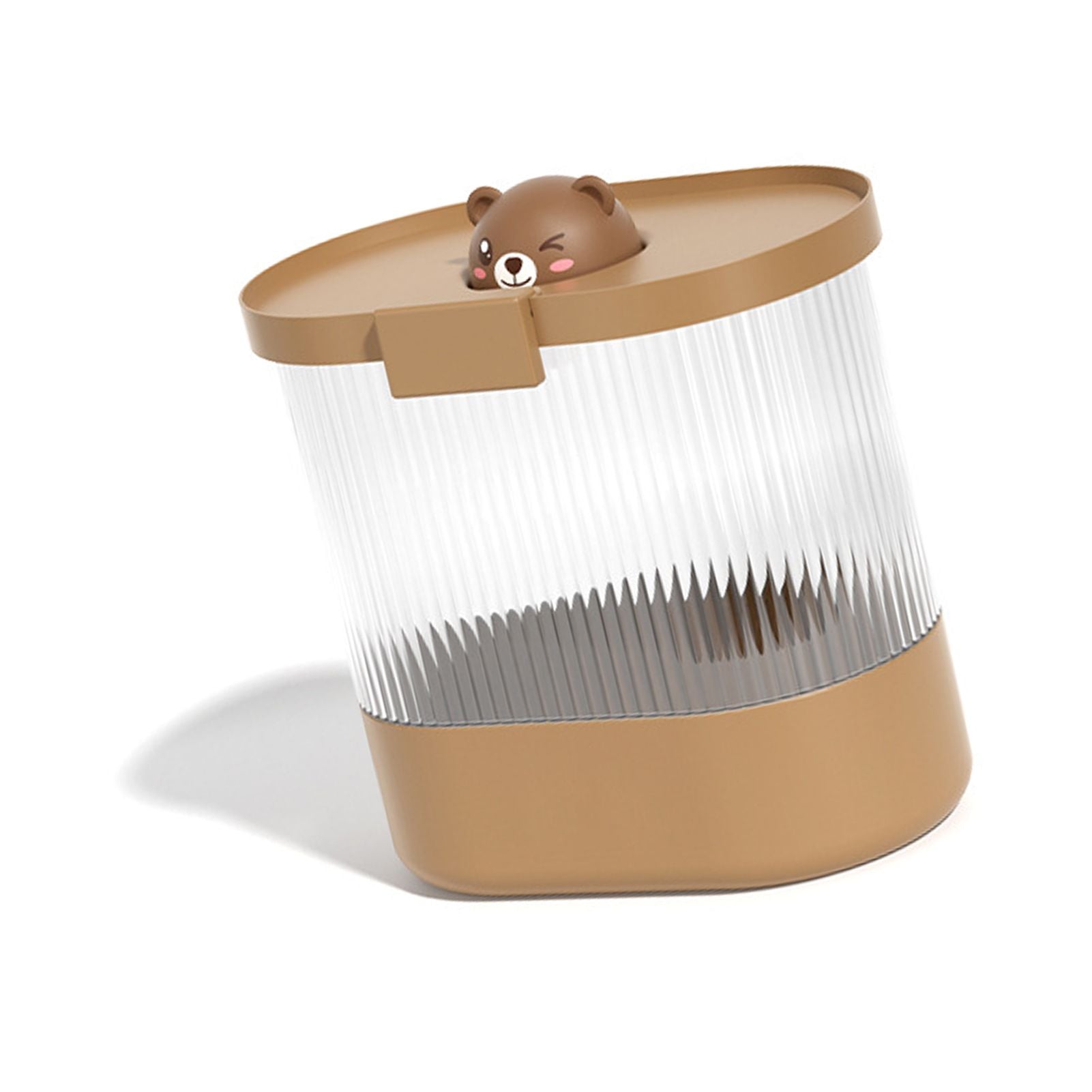 Rice Bucket Damp Proof Sealing Thickened PP PET Grain Storage Tank for Home Flour Dog Food L Brown Bear