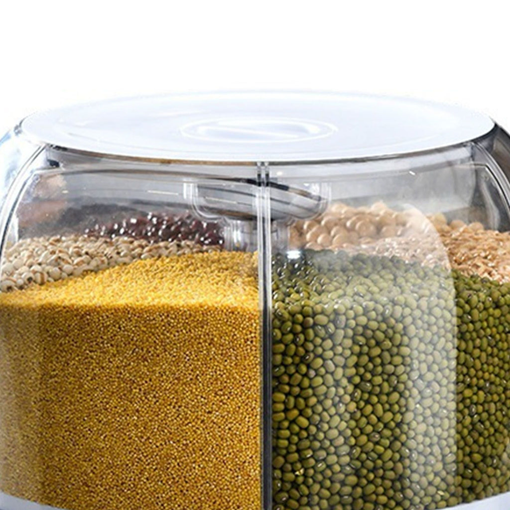 Grains Separate Storage Box Sealed Rotating Rice Bucket Home Insect Damp Proof Rice Storage Tank L 27x27cm/10.6x10.6in