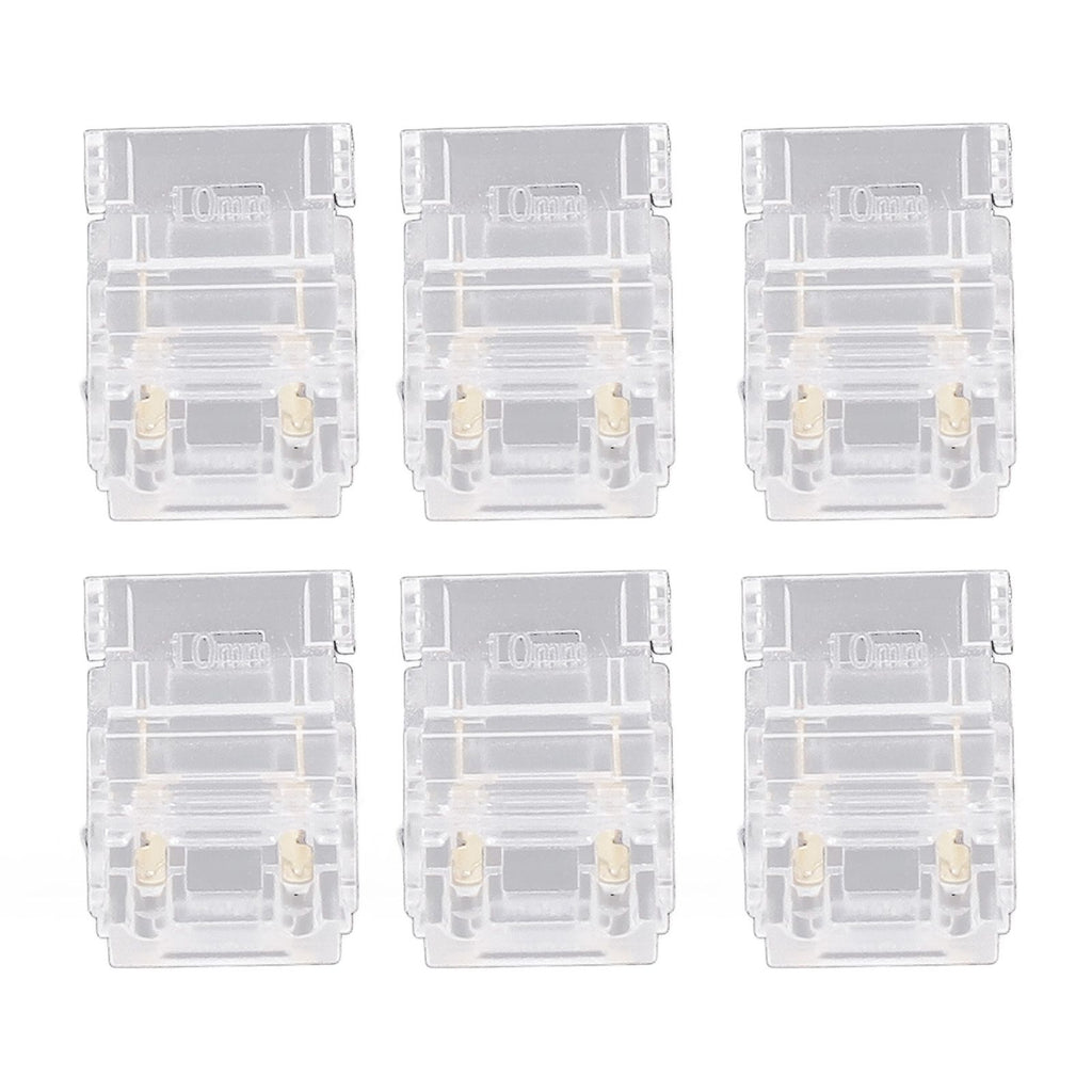 20PCS LED Strip to Wire Connector 2 Pin Transparent Solderless Gapless LED Adapter Connectors