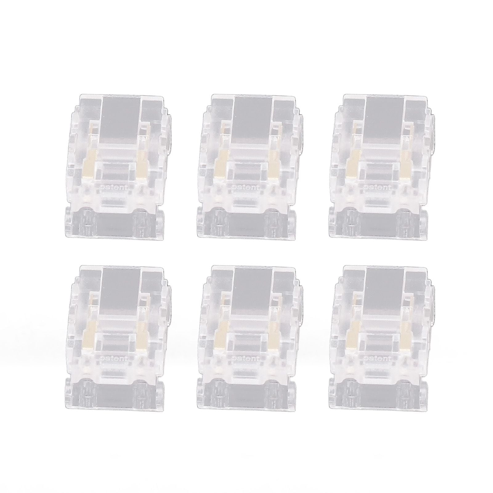 20PCS LED Strip to Wire Connector 2 Pin Transparent Solderless Gapless LED Adapter Connectors